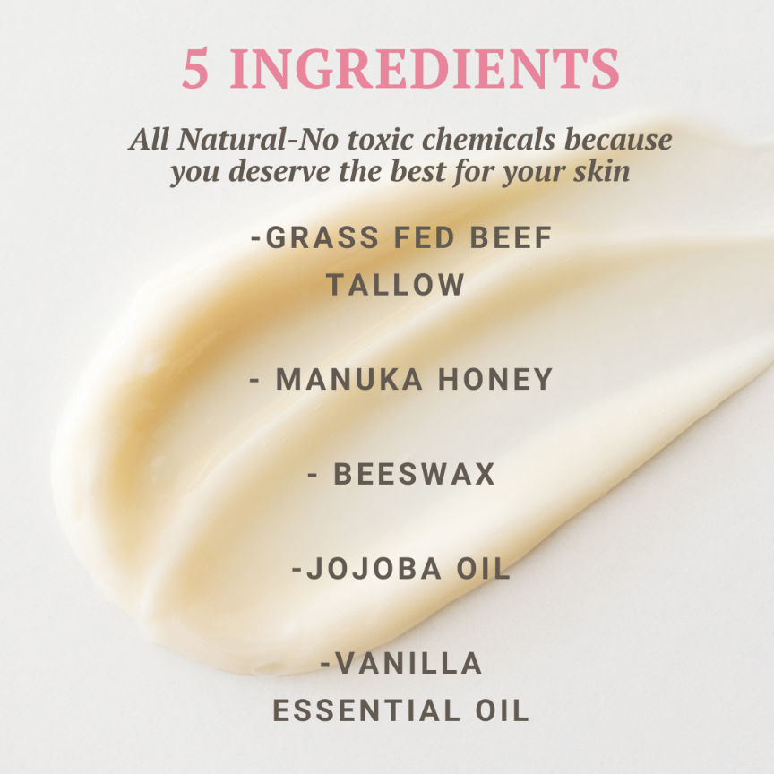 Vanilla Whipped Grass-Fed Tallow & Manuka Honey Balm