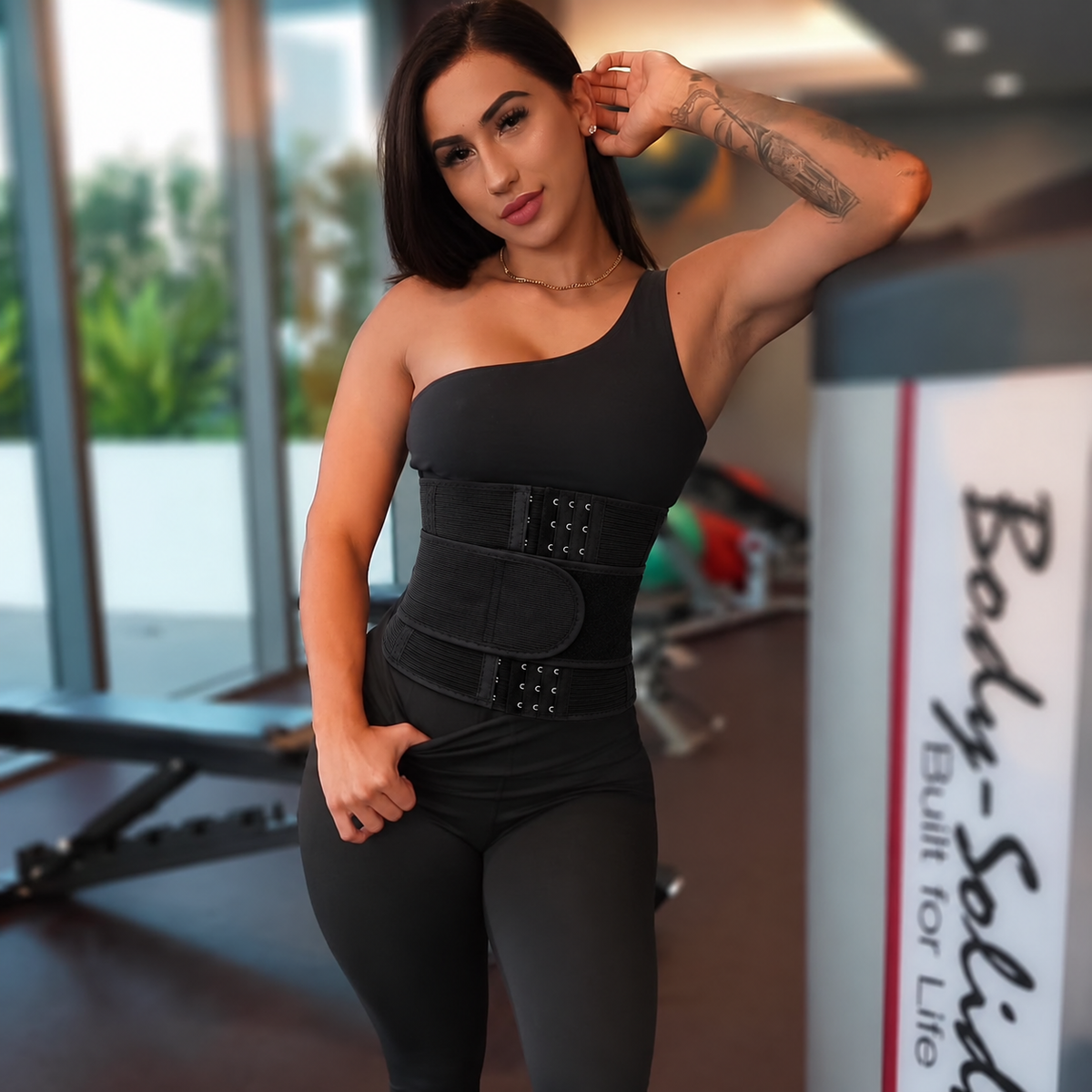 Shapeshifter founder wearing a Shapeshifter waist trainer